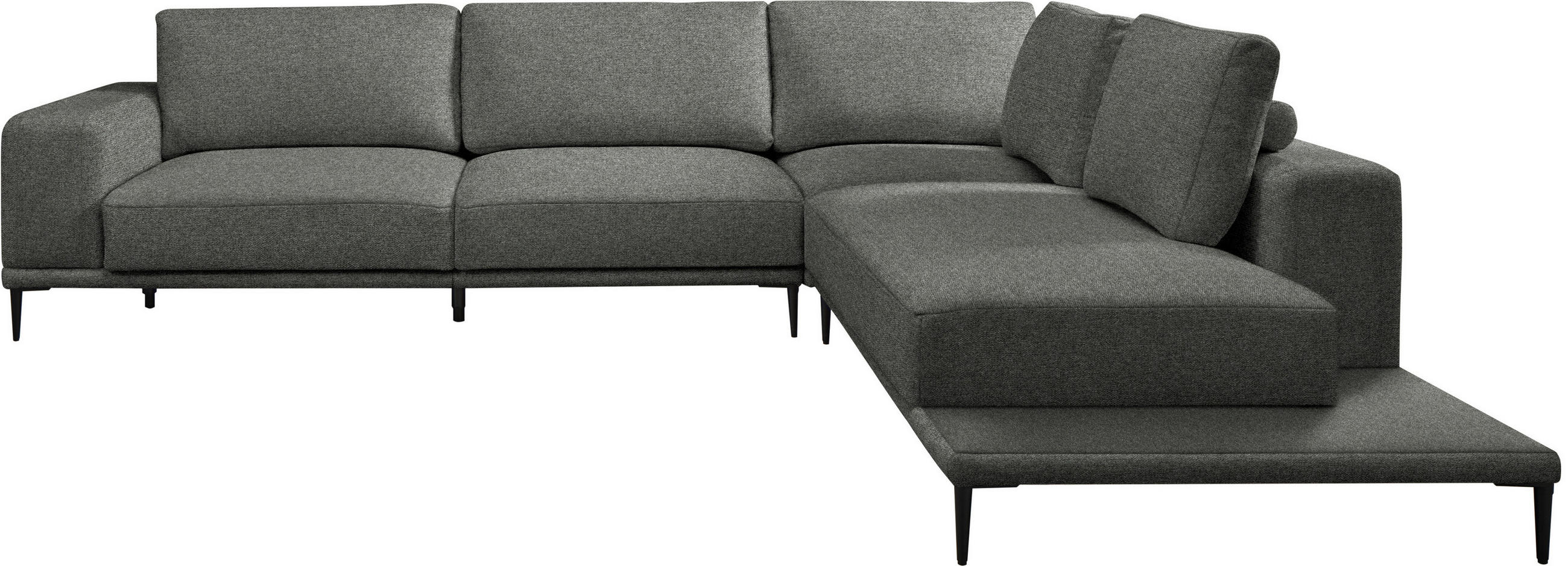 ECKSOFA  in Leinwand Graphitfarben  318/271 cm  - Schwarz/Graphitfarben, Design, Textil/Metall (318/271cm) - Belluti