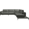 ECKSOFA  in Leinwand Graphitfarben  318/271 cm  - Schwarz/Graphitfarben, Design, Textil/Metall (318/271cm) - Belluti
