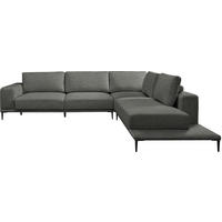 ECKSOFA  in Leinwand Graphitfarben  318/271 cm  - Schwarz/Graphitfarben, Design, Textil/Metall (318/271cm) - Belluti