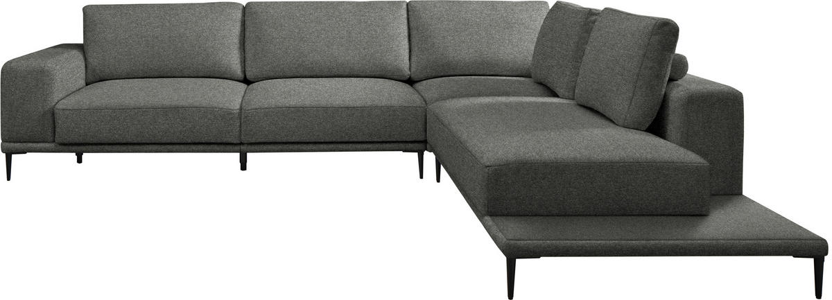 ECKSOFA  in Leinwand Graphitfarben  318/271 cm  - Schwarz/Graphitfarben, Design, Textil/Metall (318/271cm) - Belluti