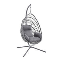 HÄNGESESSEL 95/190/100 cm  - Dunkelgrau/Anthrazit, Design, Kunststoff/Textil (95/190/100cm) - Ambia Garden