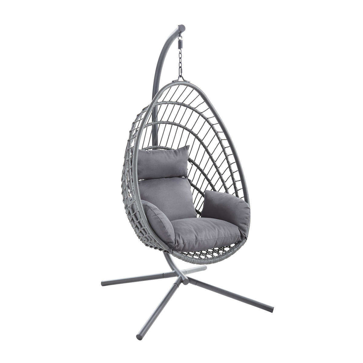 HÄNGESESSEL 95/190/100 cm  - Dunkelgrau/Anthrazit, Design, Kunststoff/Textil (95/190/100cm) - Ambia Garden