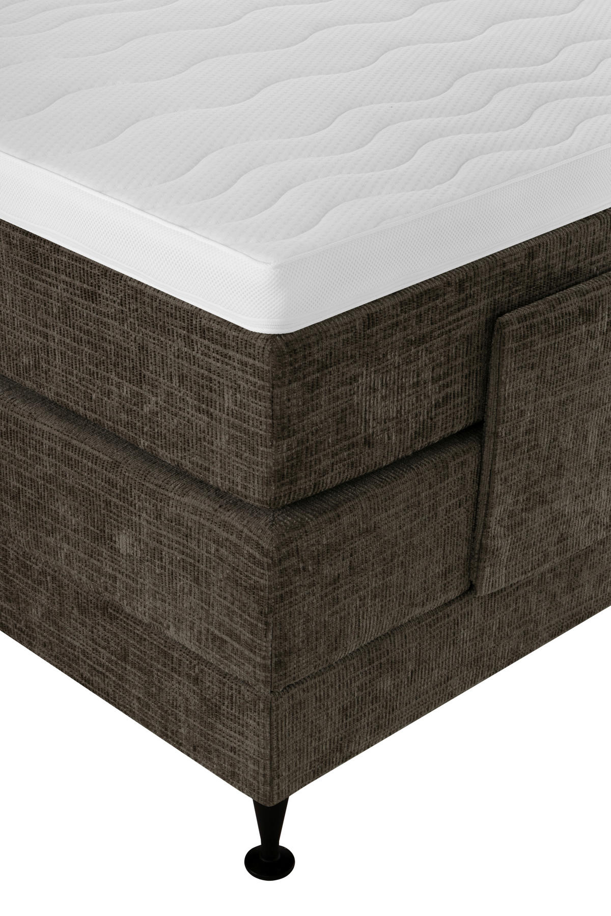 POSTELJA BOXSPRING 120 cm   x 200 cm  , tekstil rjava  - črna/rjava, Konvencionalno, kovina/tekstil (120/200cm) - Welnova