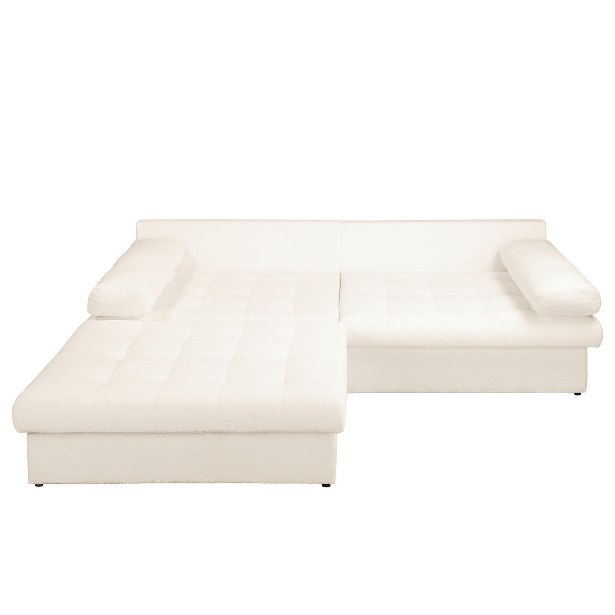 ECKSOFA Chenille Creme  - Creme/Schwarz, Design, Kunststoff/Textil (243/284cm) - P & B