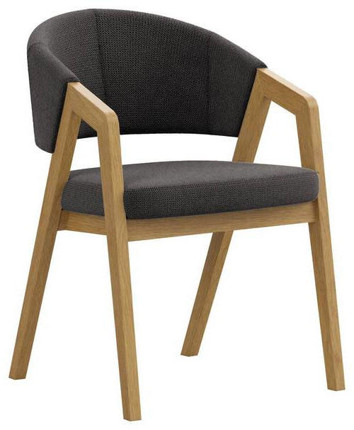 ARMLEHNSTUHL  in Mikrofaser  - Eichefarben/Schwarz, KONVENTIONELL, Holz/Textil (59/96/60cm) - Carryhome