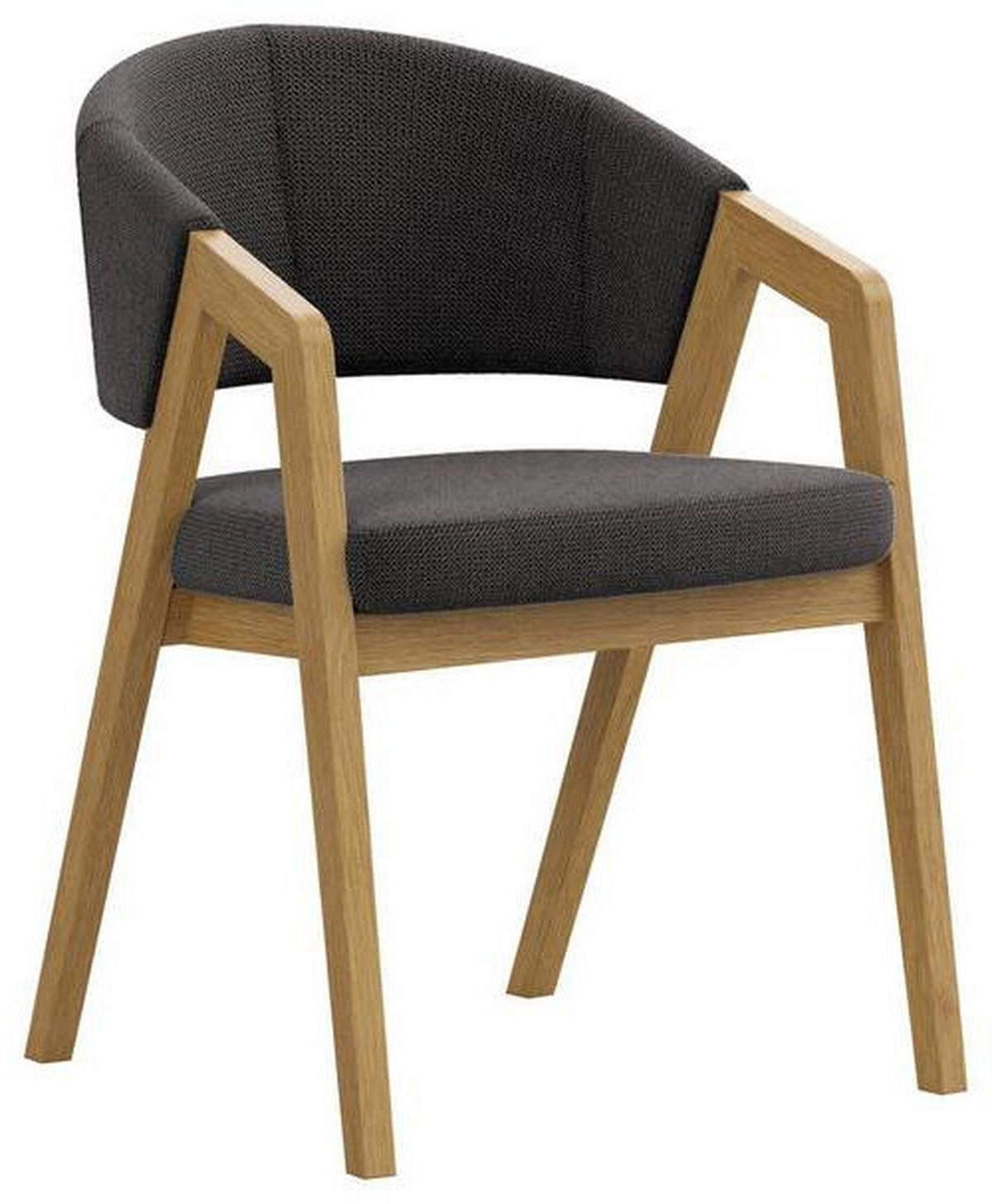 ARMLEHNSTUHL  in Mikrofaser  - Eichefarben/Schwarz, KONVENTIONELL, Holz/Textil (59/96/60cm) - Carryhome