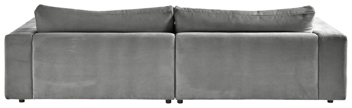 MEGASOFA in Feincord Grau  - Schwarz/Grau, Design, Kunststoff/Textil (290/86/127cm) - Pure Home Lifestyle