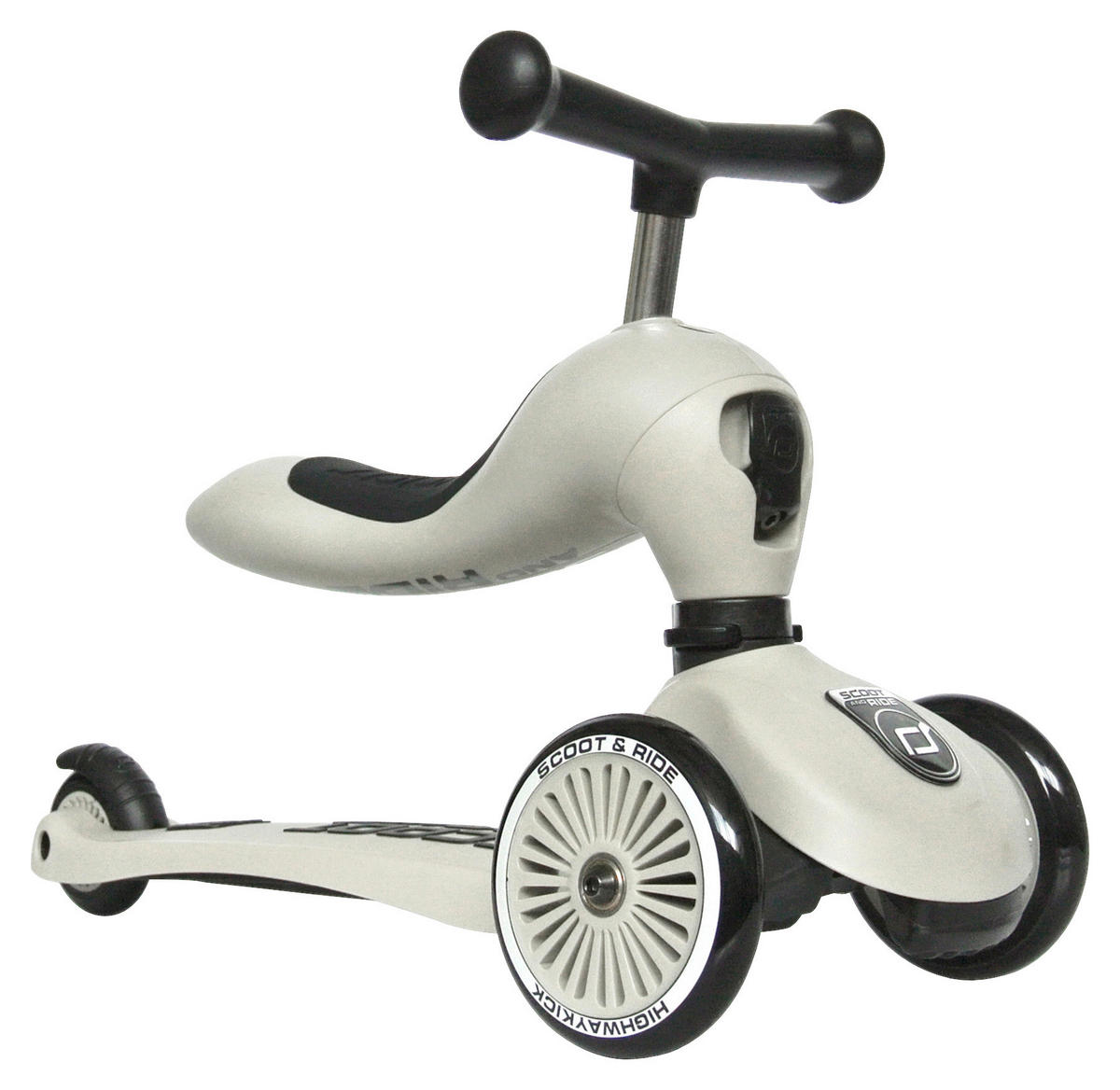 LAUFRAD/KINDERSCOOTER 2in1 Highwaykick 1  - Hellgrau, Trend, Kunststoff/Metall (24/37/55cm) - Scoot and Ride