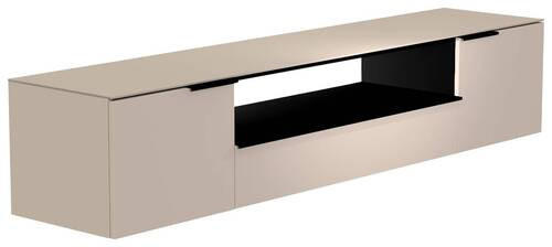 LOWBOARD  in 210/41/45 cm  - Sandfarben/Schwarz, Design, Glas/Holzwerkstoff (210/41/45cm) - Moderano