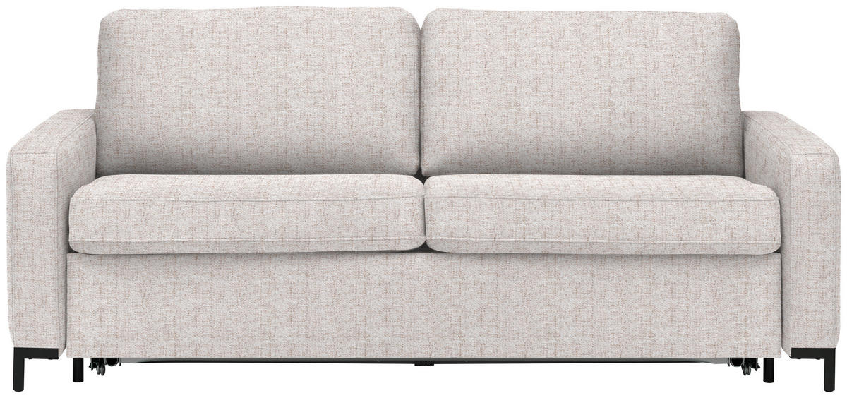 BÄDDSOFFA i vävt tyg beige  - beige/svart, Klassisk, metall/textil (187/84/97cm) - Livetastic
