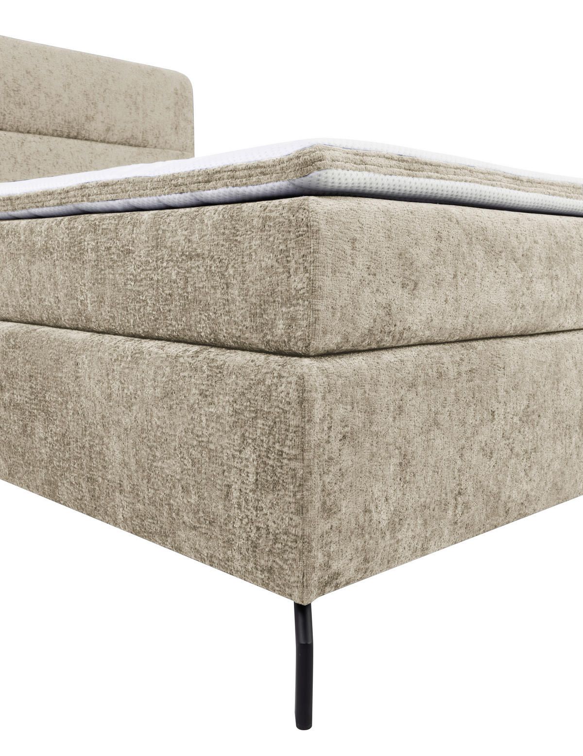 BOXSPRINGBETT 180/200 cm  in Hellbraun  - Hellbraun/Schwarz, Design, Textil/Metall (180/200cm) - Esposa