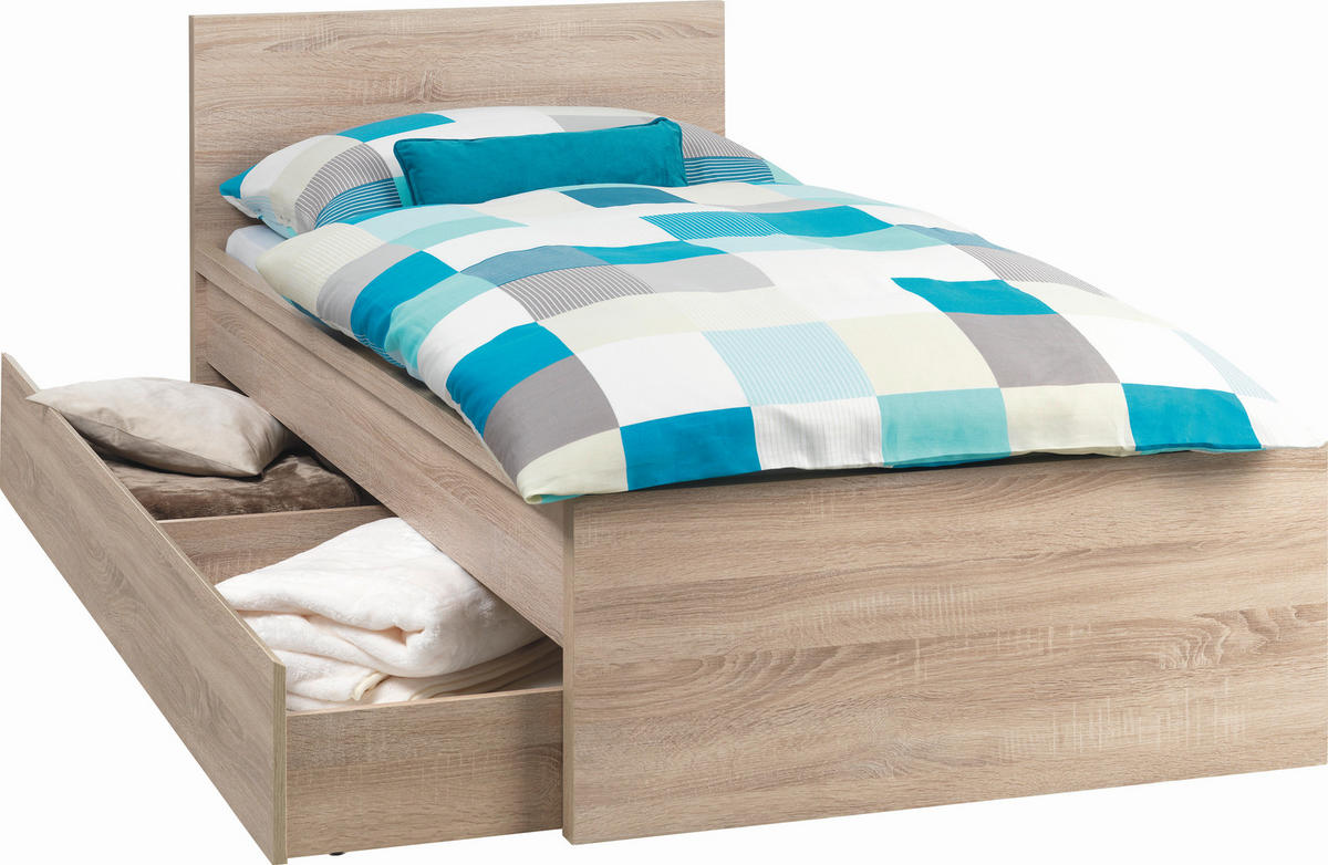ÁGY 90/200 cm  Sonoma tölgy  - Sonoma tölgy, Konventionell, faalapú anyag (90/200cm) - Carryhome