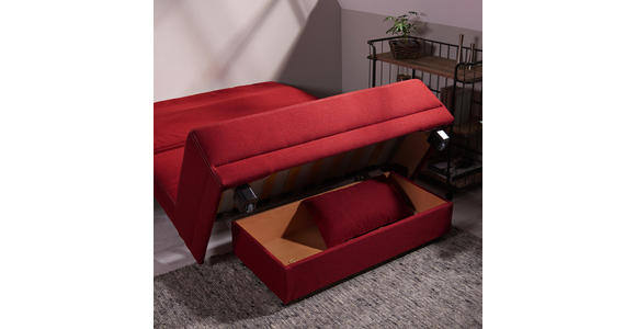 SCHLAFSOFA in Textil Rot - Beige/Rot, MODERN, Holz/Textil (145/90/96cm) - Novel