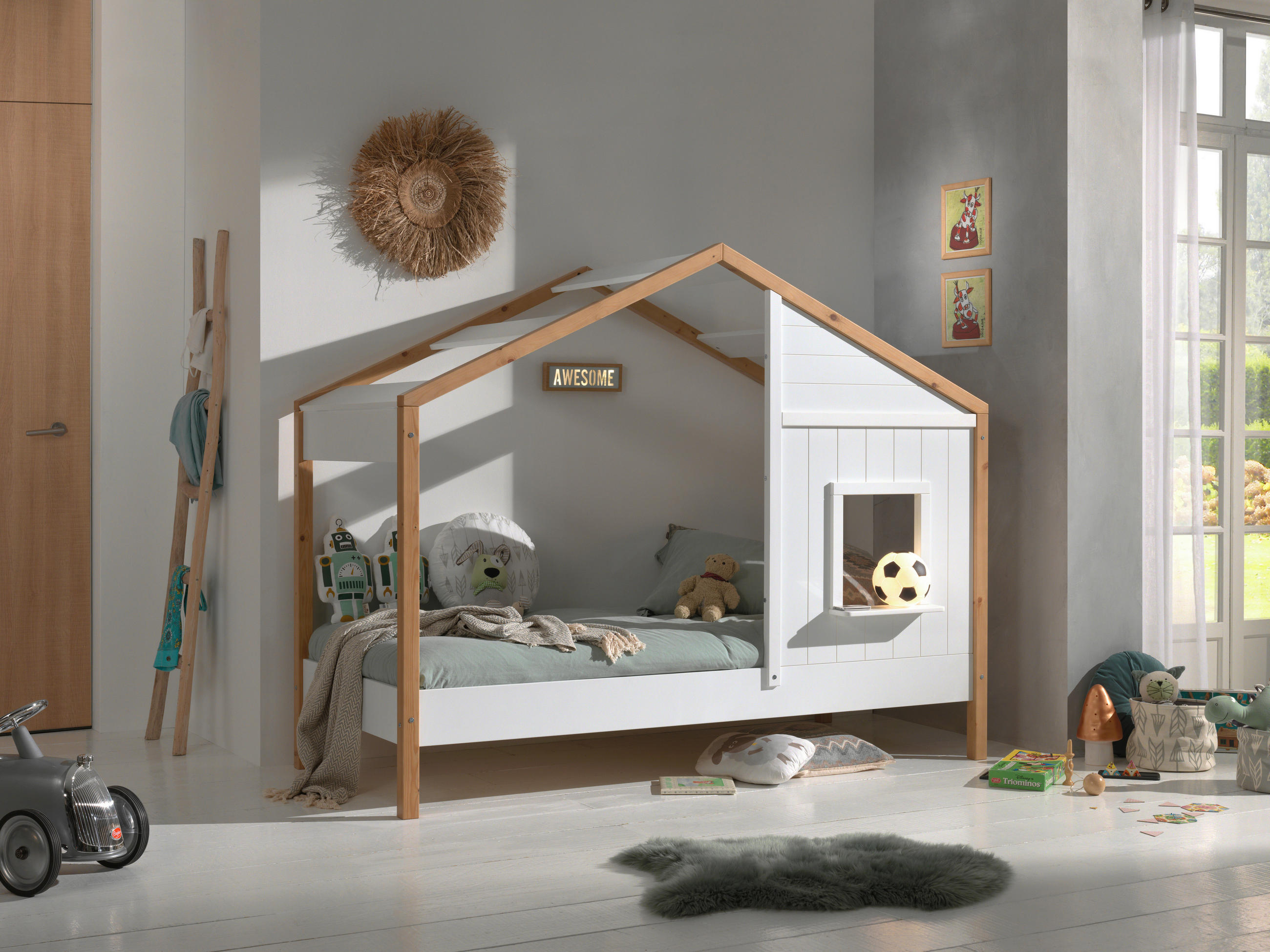 HAUSBETT Lattenrost 90/200 cm  in Weiß, Eichefarben, Kieferfarben  - Eichefarben/Weiß, MODERN, Holz/Holzwerkstoff (90/200cm) - MID.YOU