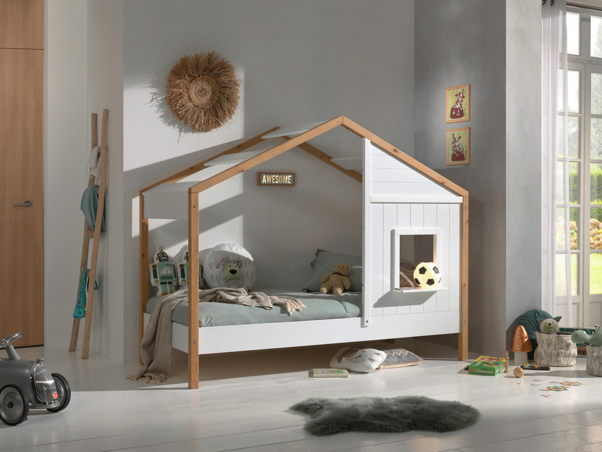 HAUSBETT Lattenrost 90/200 cm  in Weiß, Eichefarben, Kieferfarben  - Eichefarben/Weiß, MODERN, Holz/Holzwerkstoff (90/200cm) - MID.YOU