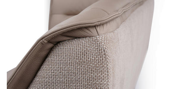 ECKBANK 237/178 cm Struktur Echtleder Schwarz, Taupe   - Taupe/Schwarz, Design, Leder/Textil (237/178cm) - Novel
