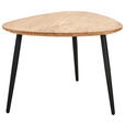 COUCHTISCHSET Akazie vollmassiv 74/68/45 cm Freiform Schwarz, Akaziefarben  - Schwarz/Akaziefarben, Design, Holz/Metall (74/68/45cm) - Carryhome