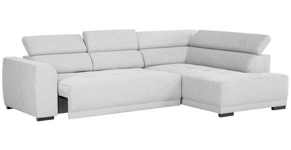 ECKSOFA Silberfarben Struktur - Silberfarben/Schwarz, Design, Kunststoff/Textil (284/205cm) - Xora