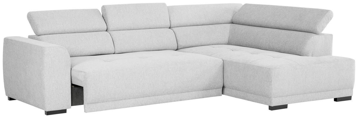 ECKSOFA in Struktur Silberfarben  - Silberfarben/Schwarz, Design, Kunststoff/Textil (284/205cm) - Xora