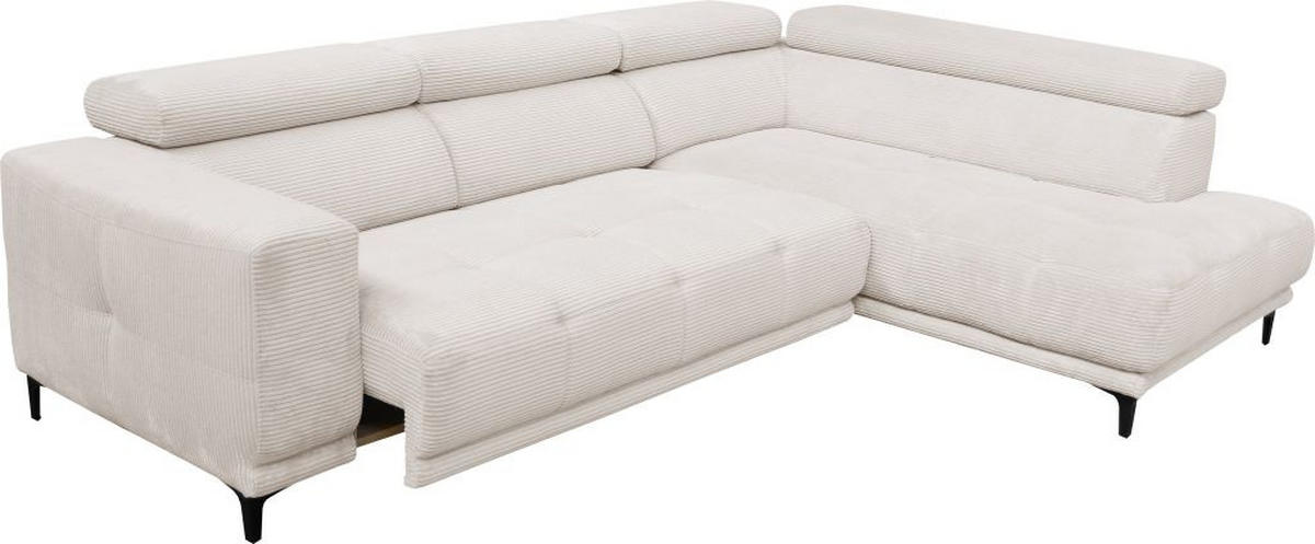 GARNITURA ZA SEDENJE bež  - bež/crna, Moderno, tekstil (210/304cm)