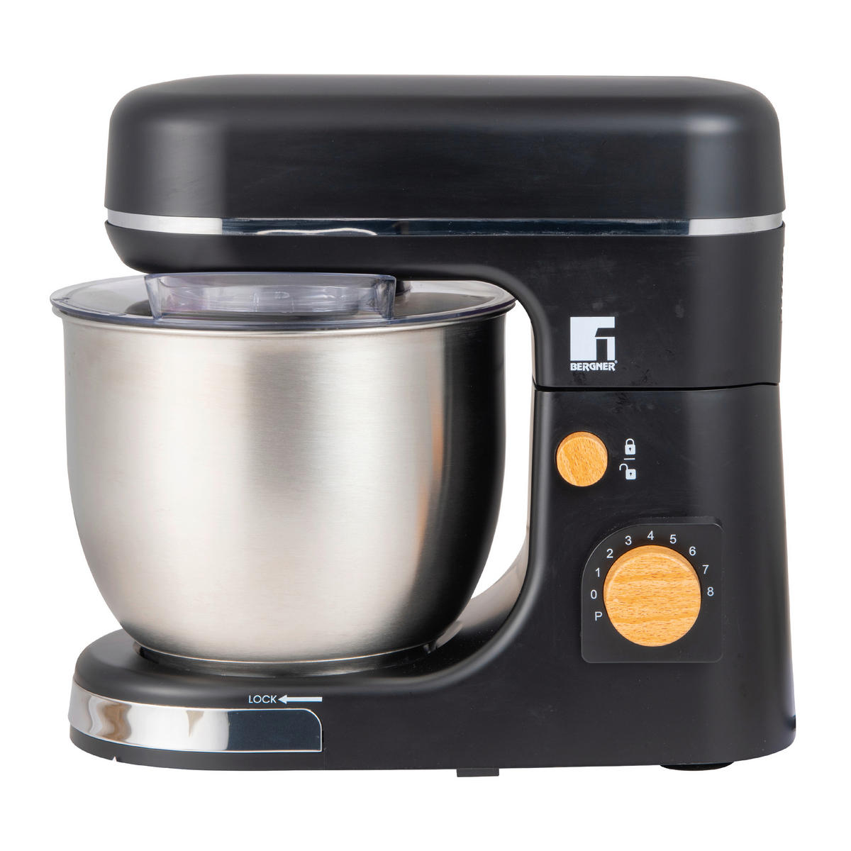 KÜCHENMASCHINE BG-51036-BK  - Edelstahlfarben/Schwarz, Basics, Metall (38/23/33.7cm) - BERGNER