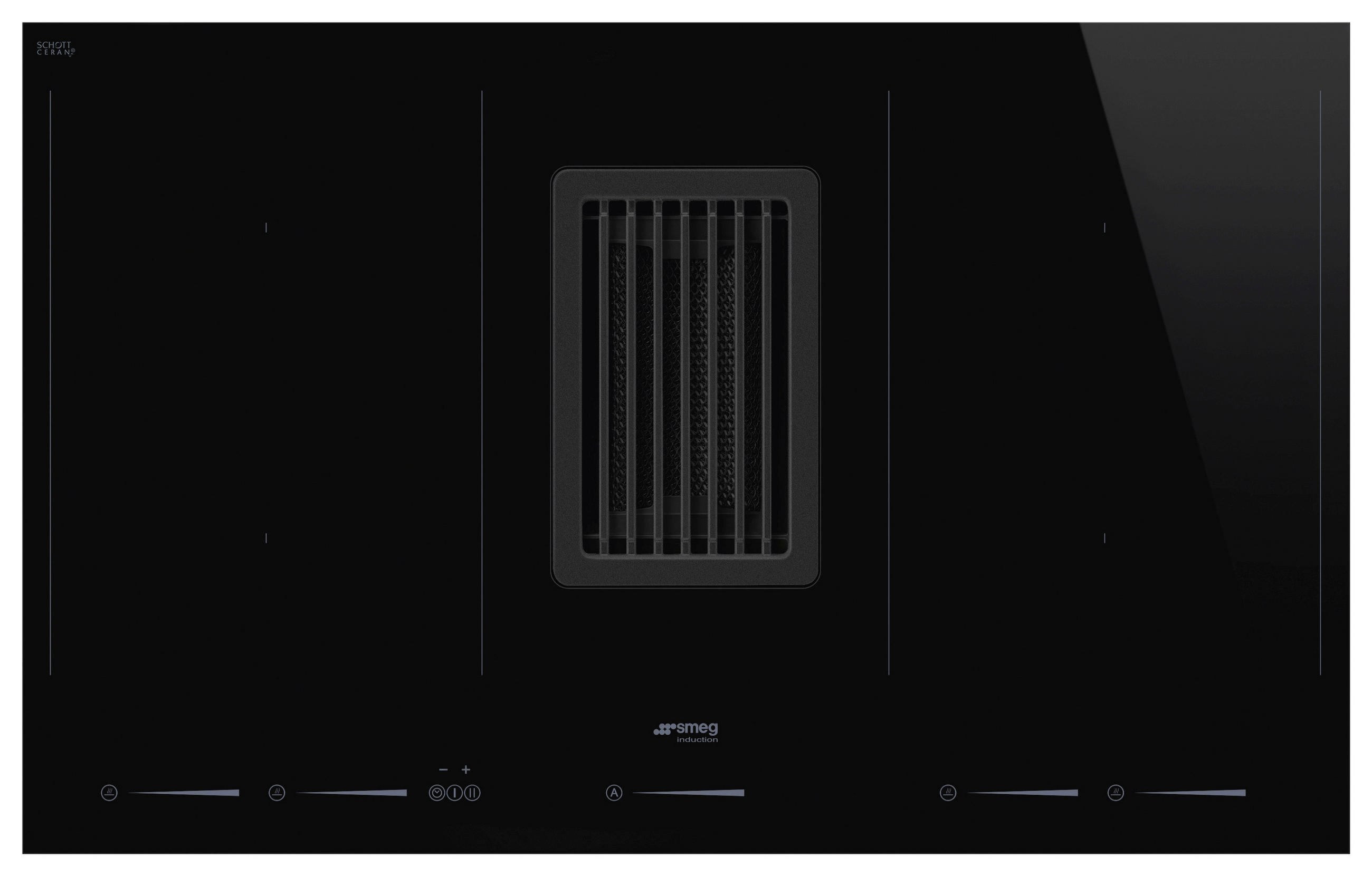 KOCHFELD-DUNSTABZUG-KOMBI HOBD682D1  - Schwarz, MODERN, Glas/Metall (83/21/52cm) - SMEG