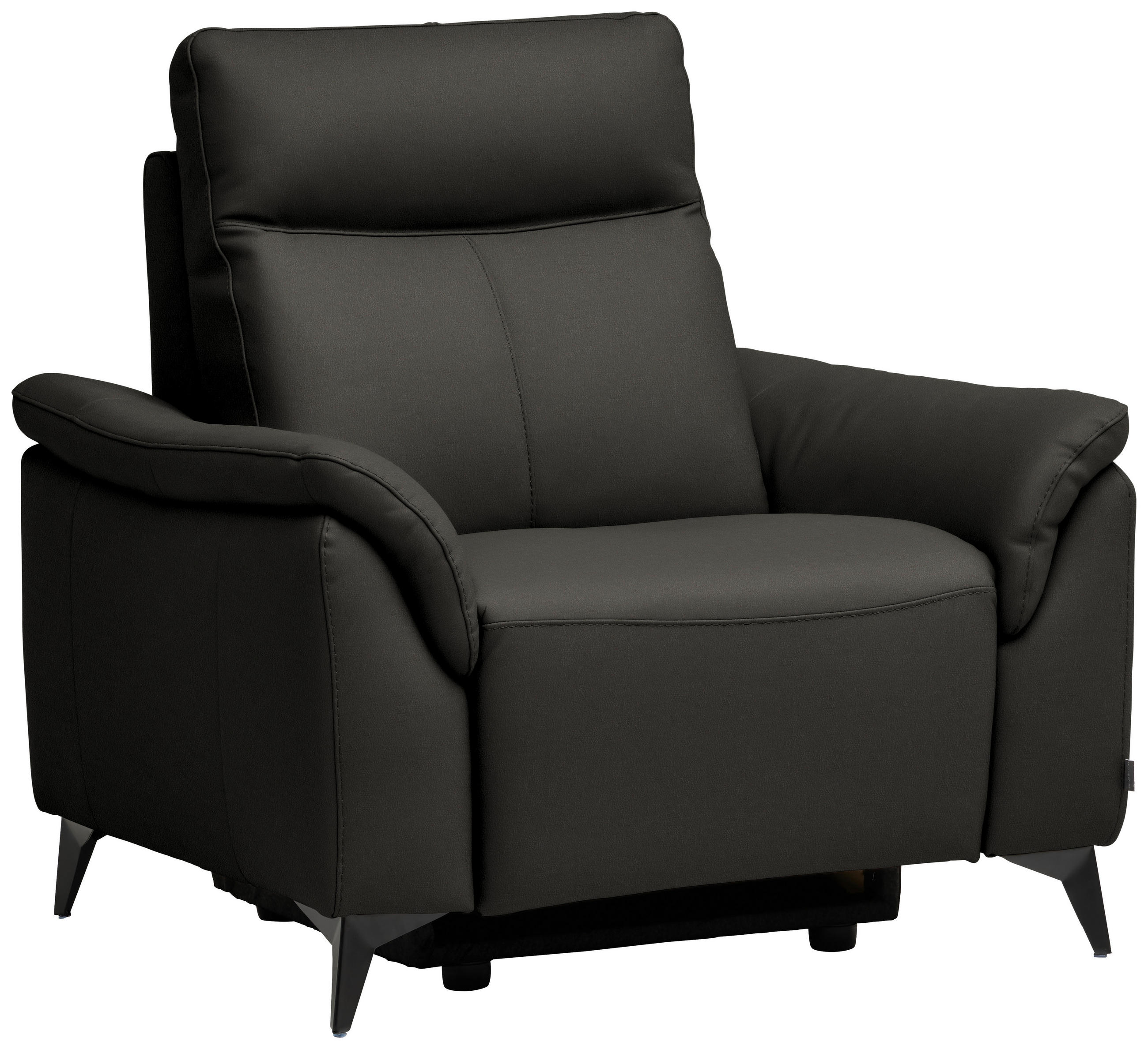 SESSEL in Echtleder Mokka  - Schwarz/Mokka, Design, Leder/Metall (107/105/98cm) - Belluti