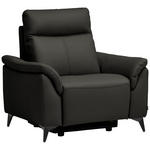 SESSEL in Echtleder Mokka  - Schwarz/Mokka, Design, Leder/Metall (107/105/98cm) - Belluti