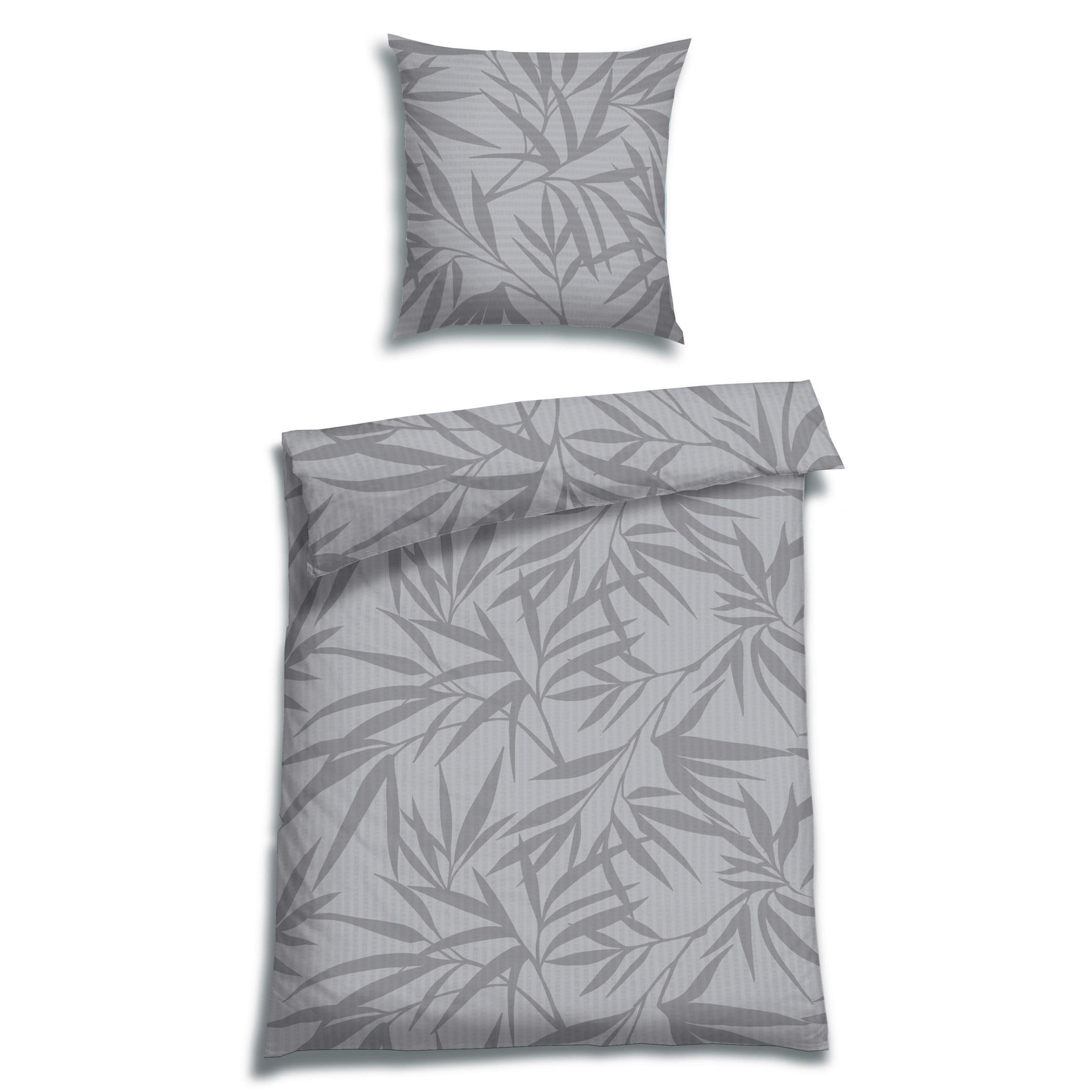 BETTWÄSCHE 2-teilig Seersucker 135/200 cm  - Hellgrau, Basics, Textil (135/200cm) - Florella