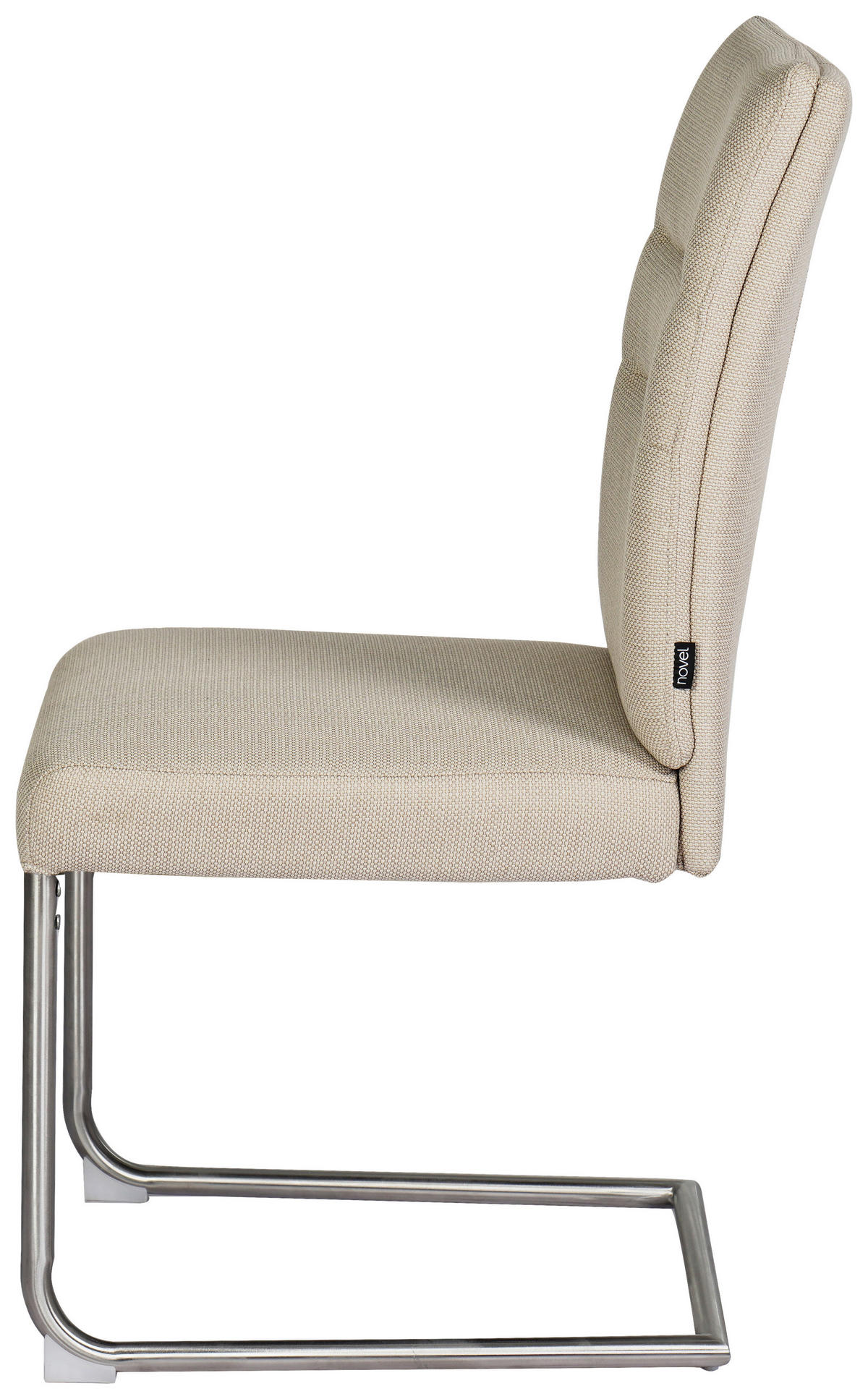 SCHWINGSTUHL   Mikrofaser  - Edelstahlfarben/Beige, Design, Textil/Metall (48/98/63cm) - Novel