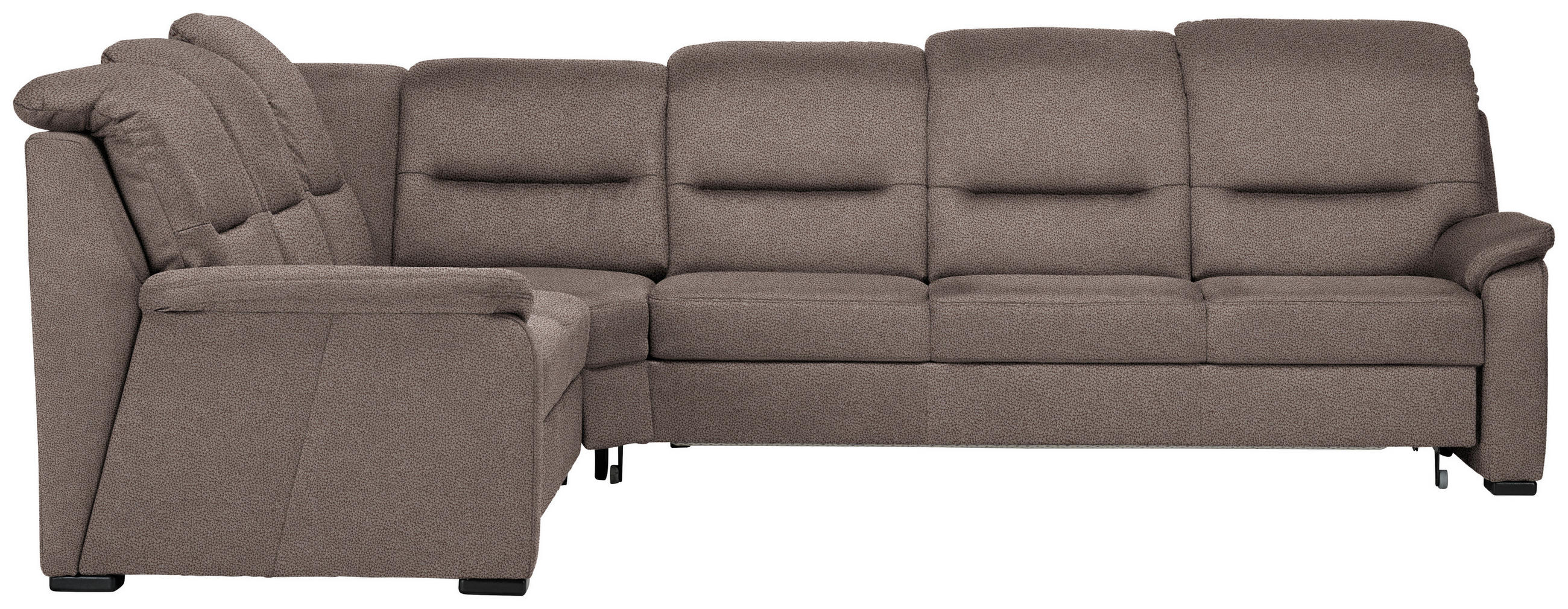 ECKSOFA in Mikrofaser Graubraun  - Graubraun/Schwarz, Konventionell, Holz/Textil (245/303cm) - Beldomo Comfort