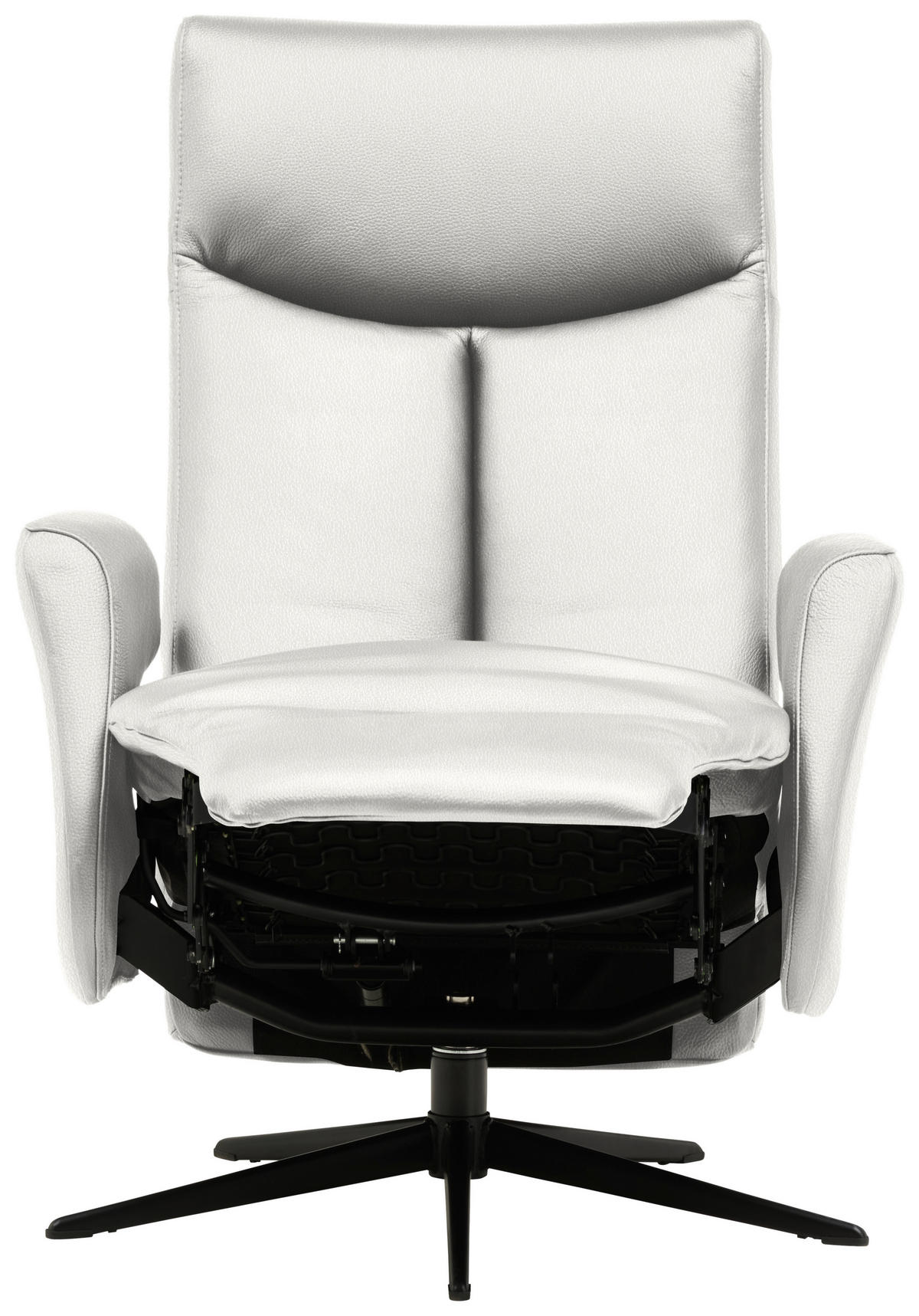 RELAXSESSEL in Leder Weiß  - Schwarz/Weiß, Design, Leder/Metall (74/105/82cm) - Welnova