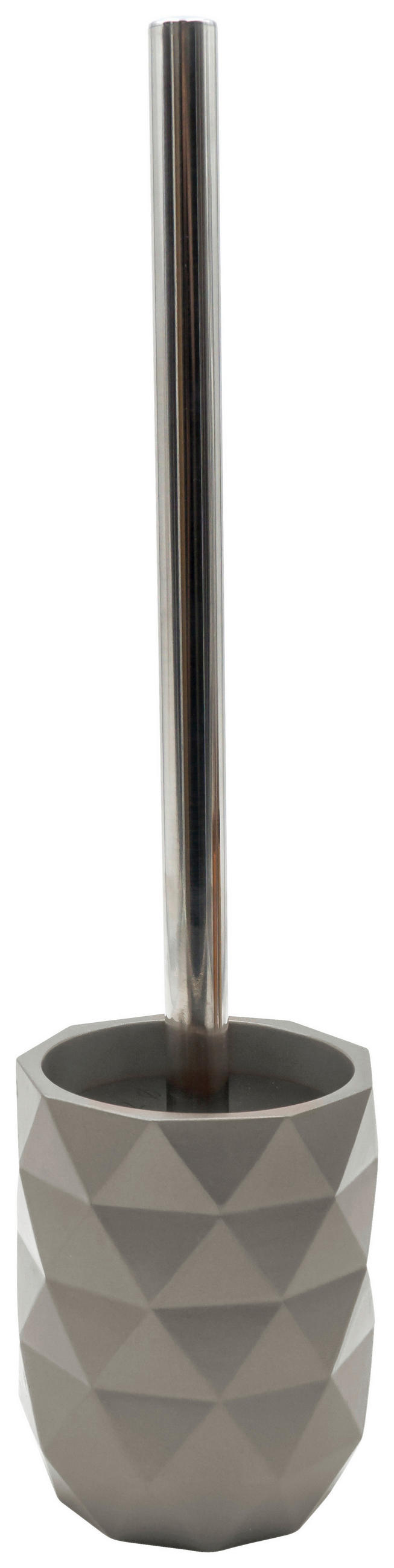 GARNITURĂ DE PERIE PENTRU WC in plastic  plastic   - culoare crom/gri, Basics, plastic (9/36/9cm) - Sadena