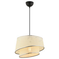 HÄNGELEUCHTE 32/65 cm   - Silberfarben/Weiß, Design, Textil/Metall (32/65cm) - P & B