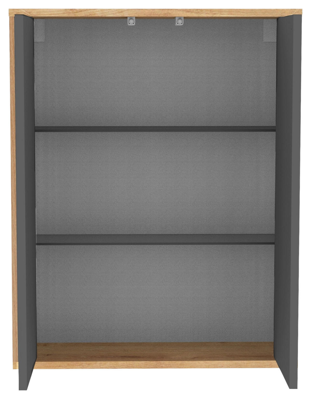 HÄNGESCHRANK 60/75/18,5 cm  - Eichefarben/Anthrazit, MODERN, Glas/Holzwerkstoff (60/75/18,5cm) - MID.YOU