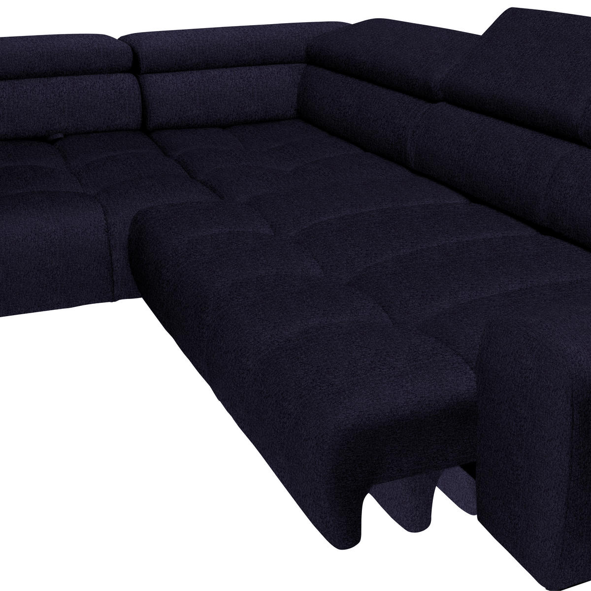 ECKSOFA in Samt, Webstoff Schwarz  - Schwarz, Design, Textil/Metall (216/300cm) - Welnova
