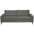 3-SITZER-SOFA  in Flachgewebe Graubraun  - Graubraun/Schwarz, Design, Textil/Metall (218/86/97cm) - Hom`in