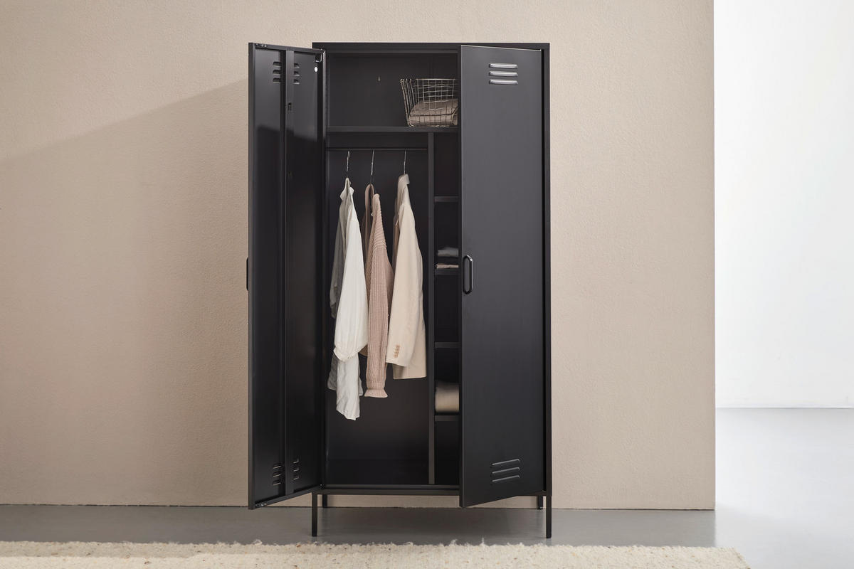 MEHRZWECKSCHRANK 90/185/50 cm  in Schwarz  - Schwarz, Design, Metall (90/185/50cm) - MID.YOU