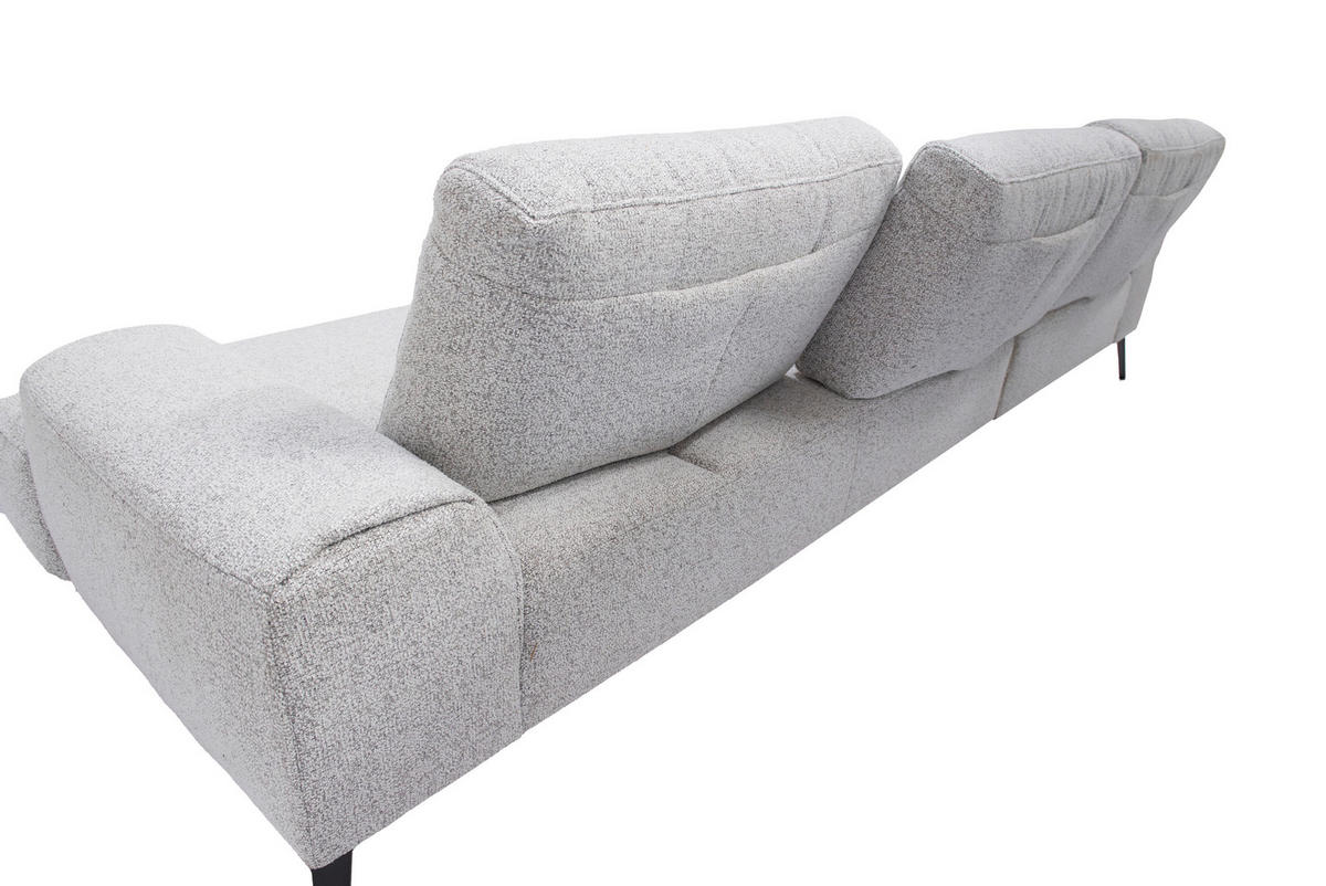 ECKSOFA in Flachgewebe Hellgrau  - Hellgrau/Schwarz, Design, Textil/Metall (178/305cm) - Livetastic
