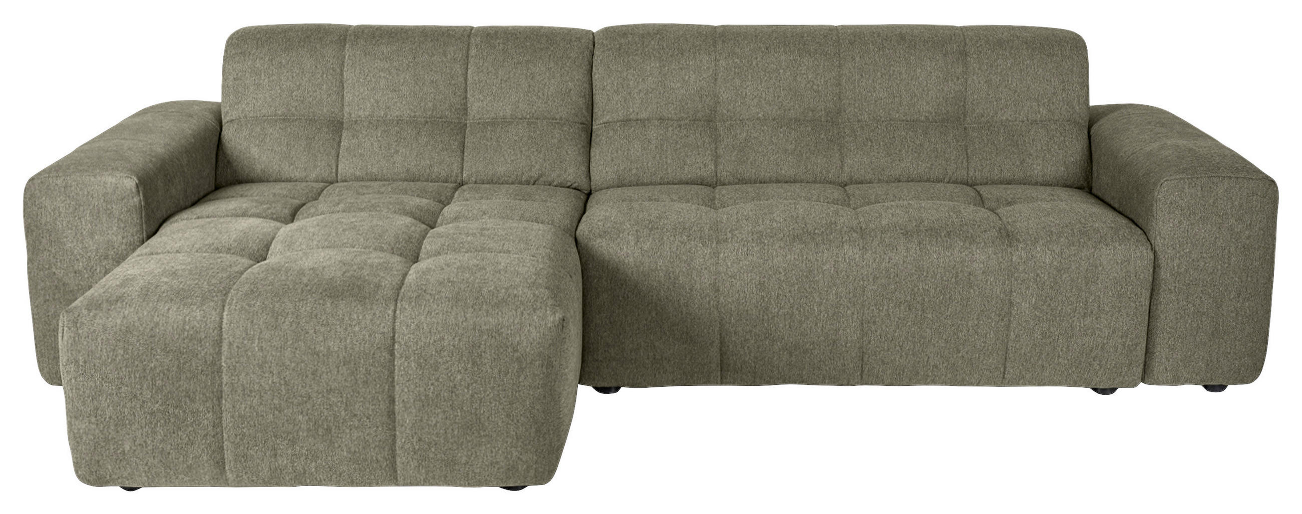 ECKSOFA Salbeigrün Webstoff  - Salbeigrün/Schwarz, KONVENTIONELL, Kunststoff/Textil (301/160cm) - Carryhome
