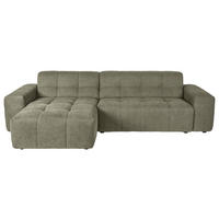 ECKSOFA Salbeigrün Webstoff  - Salbeigrün/Schwarz, KONVENTIONELL, Kunststoff/Textil (295/157cm) - Carryhome