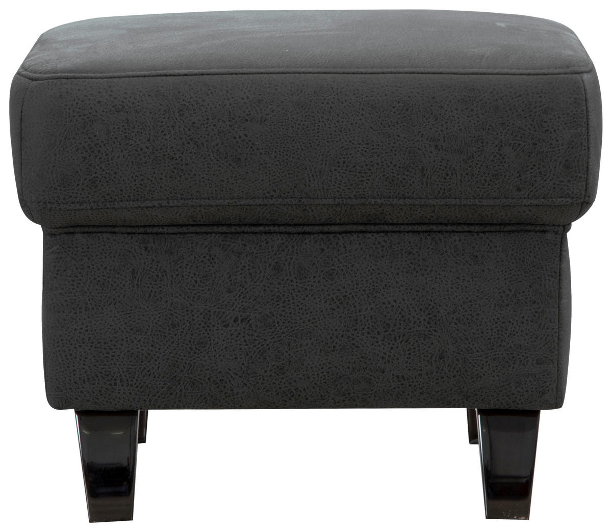 HOCKER Mikrofaser Grau, Schwarz  - Schwarz/Grau, KONVENTIONELL, Textil/Metall (58/48/58cm) - Sit & More