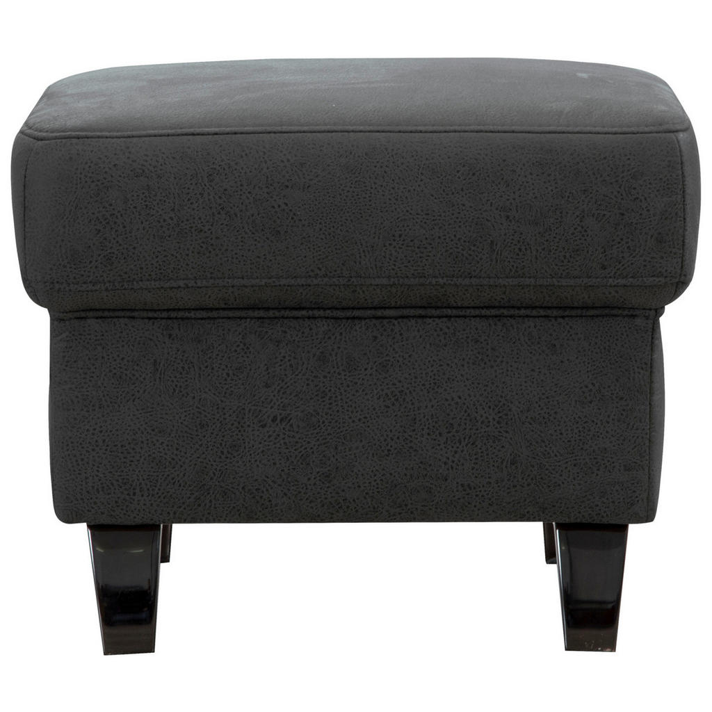 Thumbnail - Sit & More Hocker, Grau, Schwarz, Textil, quadratisch, 58x48x58 cm, Goldenes M, Oeko-Tex® Standard 100, Made in Europe, ...