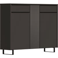 SCHUHSCHRANK 137/105/34 cm  - Anthrazit/Schwarz, Design, Glas/Holzwerkstoff (137/105/34cm) - Dieter Knoll