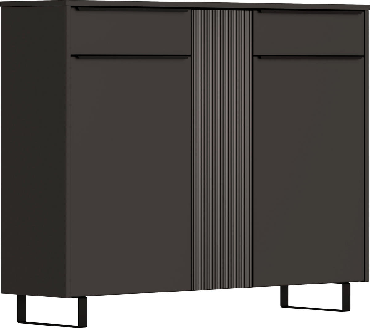 SCHUHSCHRANK 137/105/34 cm  - Anthrazit/Schwarz, Design, Glas/Holzwerkstoff (137/105/34cm) - Dieter Knoll