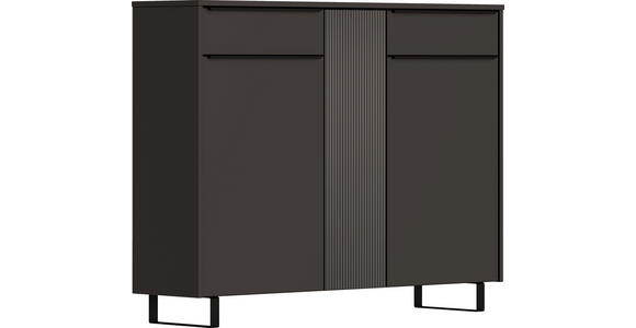 SCHUHSCHRANK  in 137/105/34 cm  - Anthrazit/Schwarz, Design, Glas/Holzwerkstoff (137/105/34cm) - Dieter Knoll