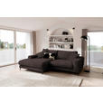 ECKSOFA  in Flachgewebe Mokka  177/253 cm  - Schwarz/Mokka, Design, Textil/Metall (177/253cm) - Dieter Knoll