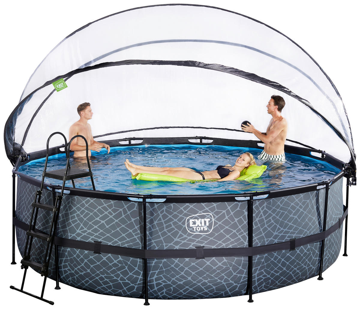 POOL 450/122 cm  - Blaugrau, Konventionell, Kunststoff/Metall (450/122cm) - EXIT Toys