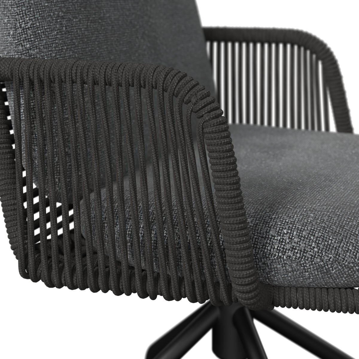 GARTENSESSEL Metall, Textil Anthrazit, Grau, Dunkelgrau  - Dunkelgrau/Anthrazit, Modern, Textil/Metall (58/82/62cm) - Dieter Knoll