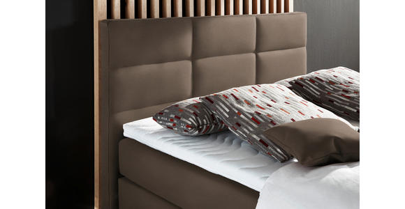 BOXSPRINGBETT 140/200 cm in Braun - Alufarben/Braun, KONVENTIONELL, Textil/Metall (140/200cm) - Dieter Knoll